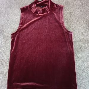 J Crew Velour Mock Neck Shell